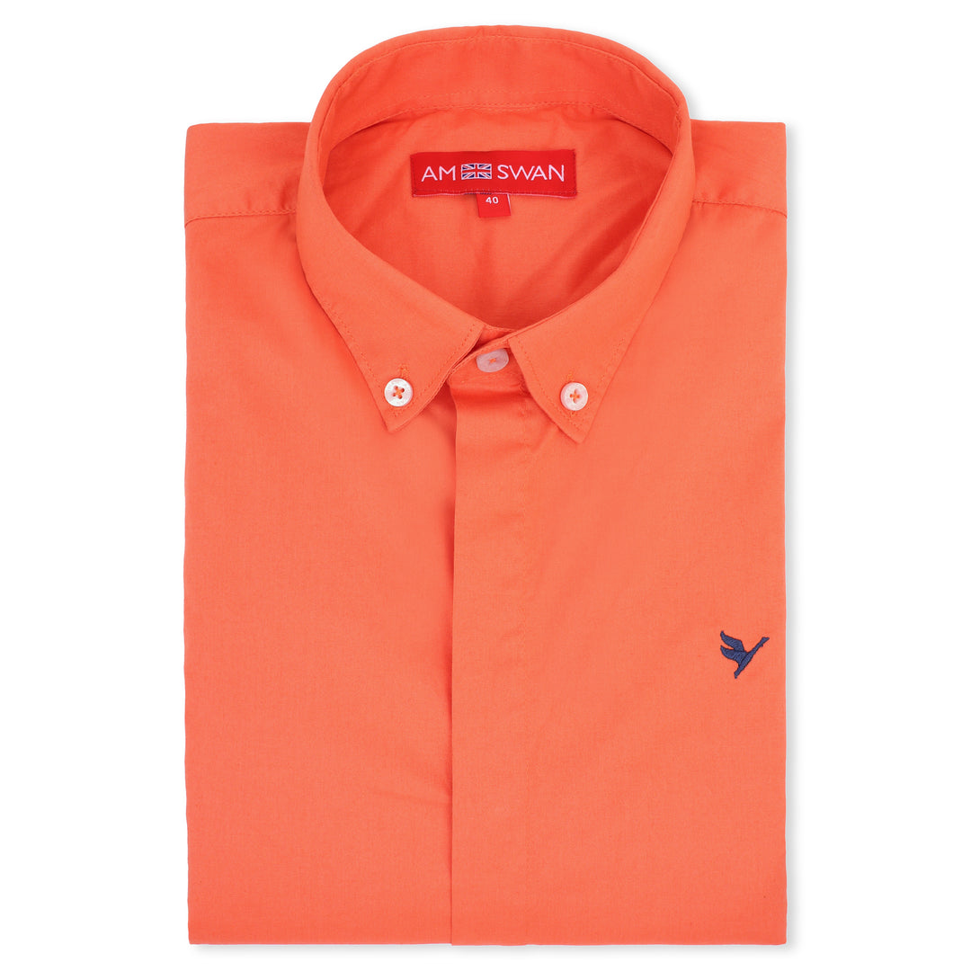 Orange Shirt With Premium Cotton Lycra