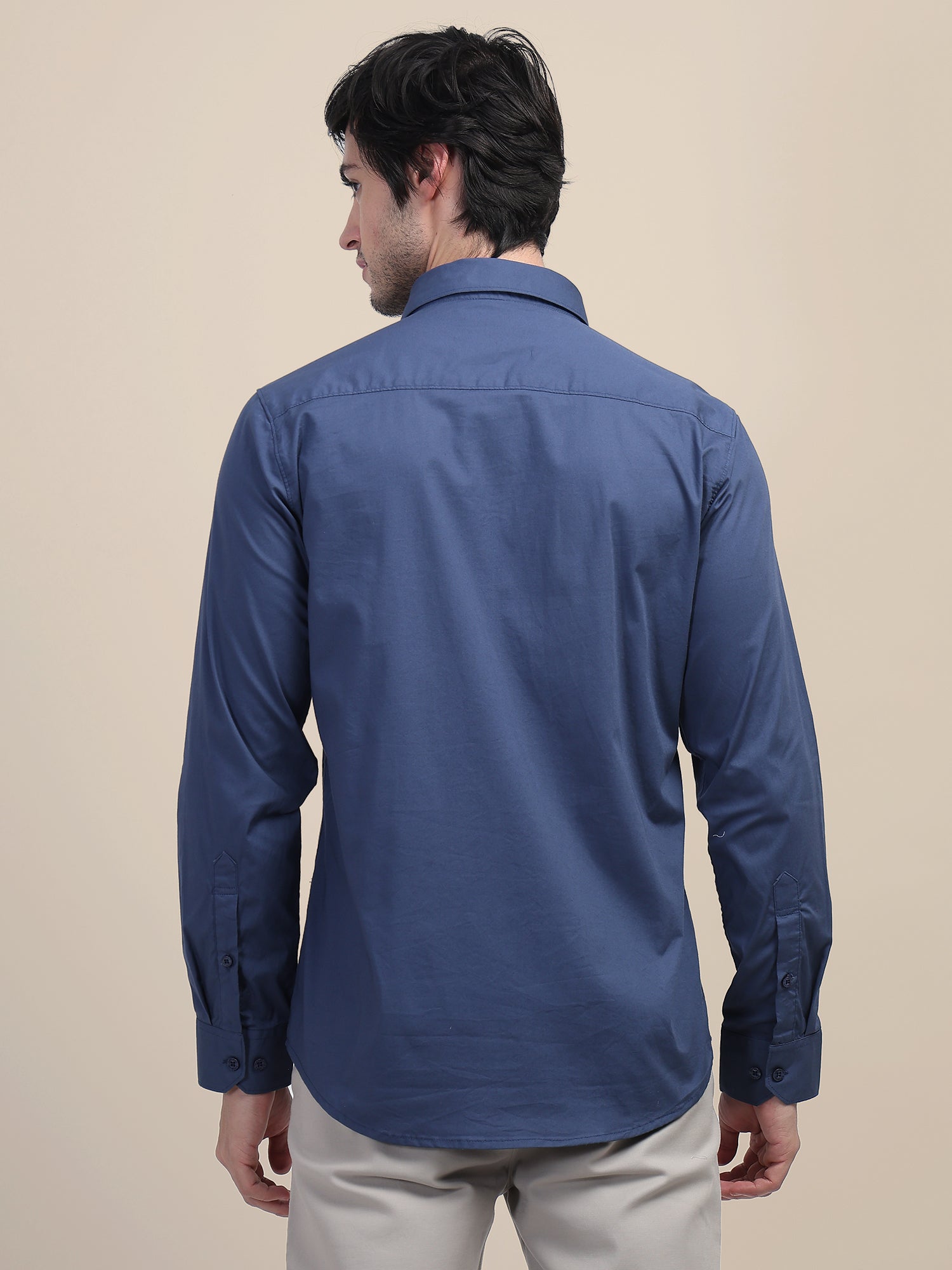 Blue Shirt With Premium Cotton Lycra