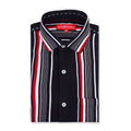 Men'S Premium Rayon Shirt With Black Ray Stripe