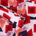Men'S Premium Rayon Shirt With Red And Blue Print