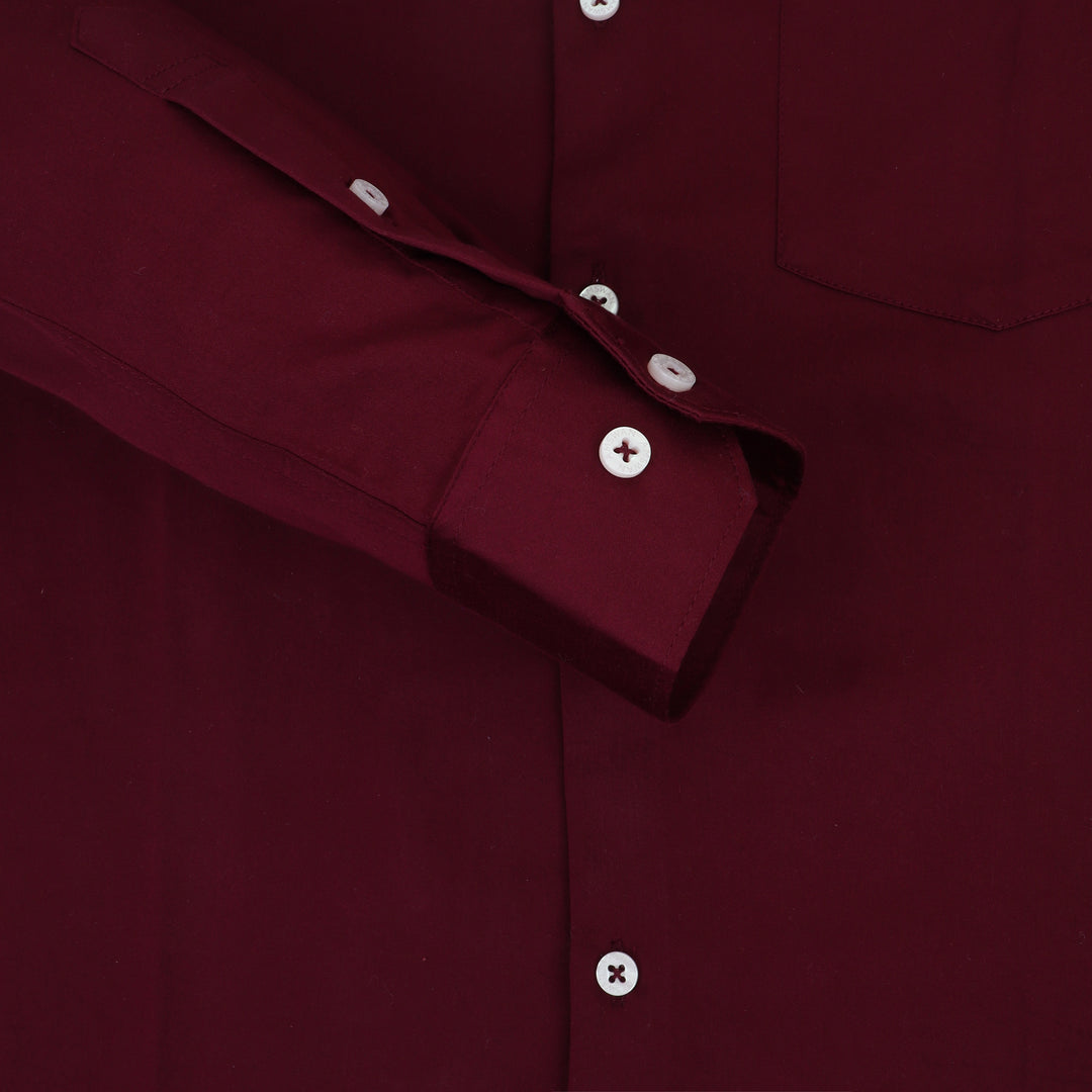 Premium Cotton Lycra Satin Maroon Shirt