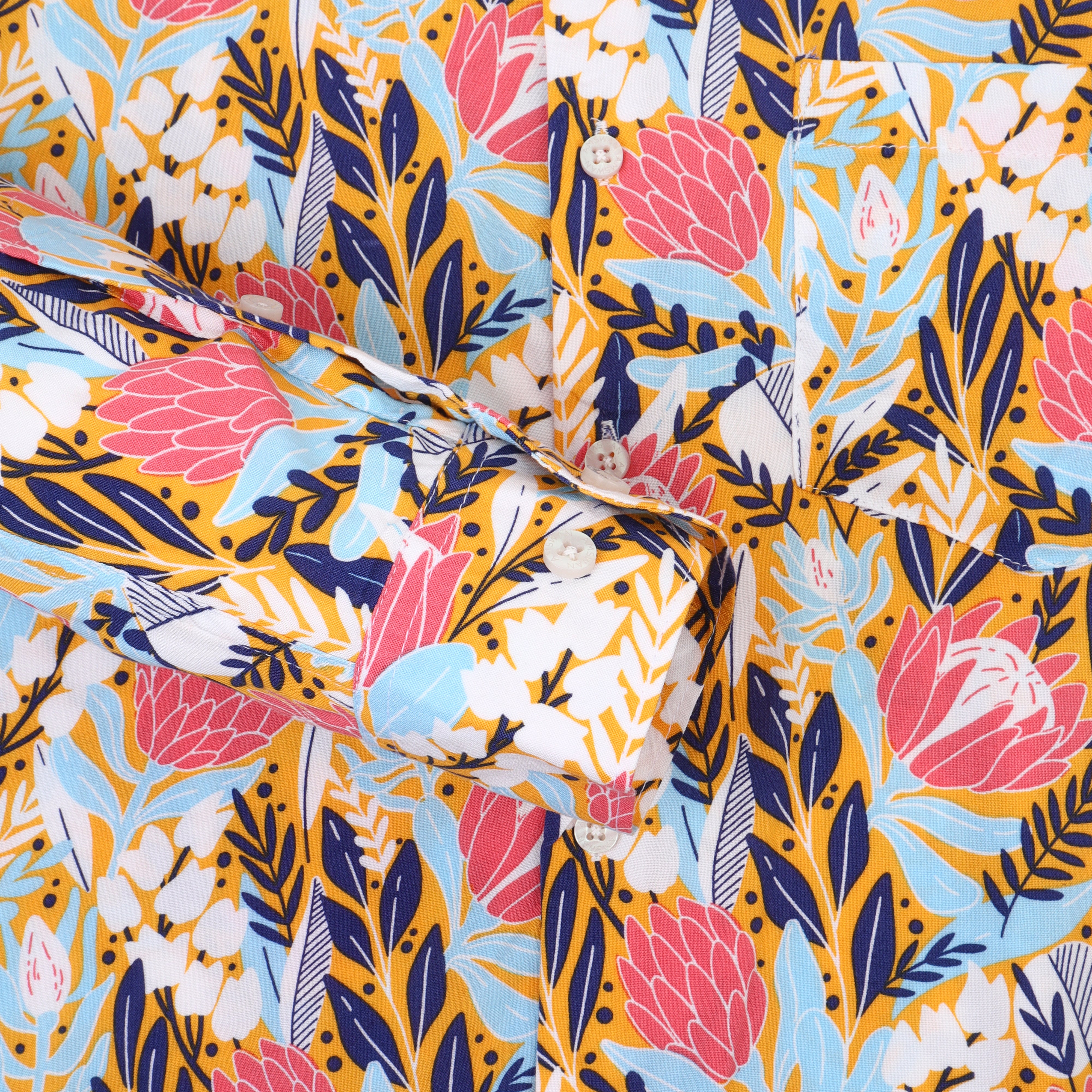 Men'S Floral Print Premium Rayon Shirt