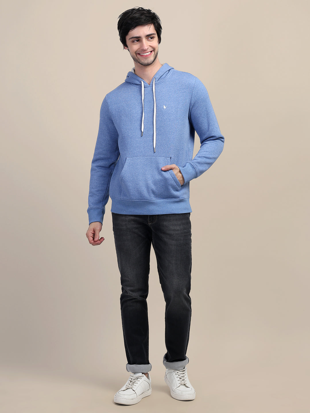 AMSWAN MEN'S BLUE STYLISH AND COMFORT FIT HOODIE