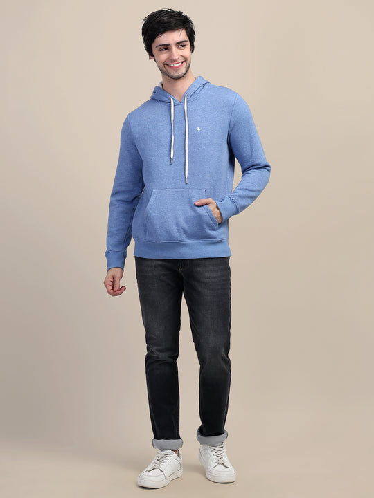 AMSWAN MEN'S BLUE STYLISH AND COMFORT FIT HOODIE