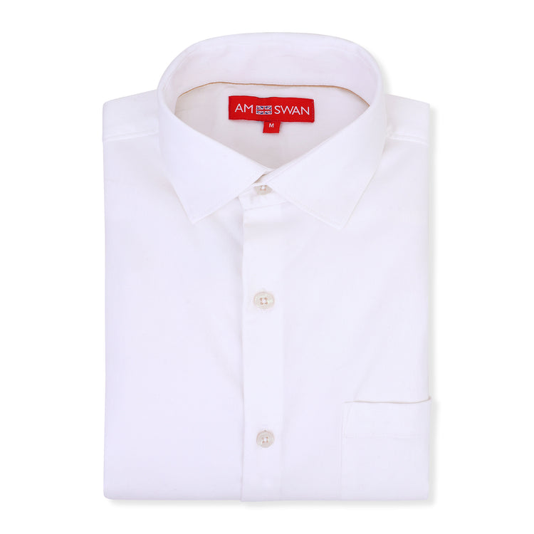 Premium Cotton Lycra Satin White Shirt
