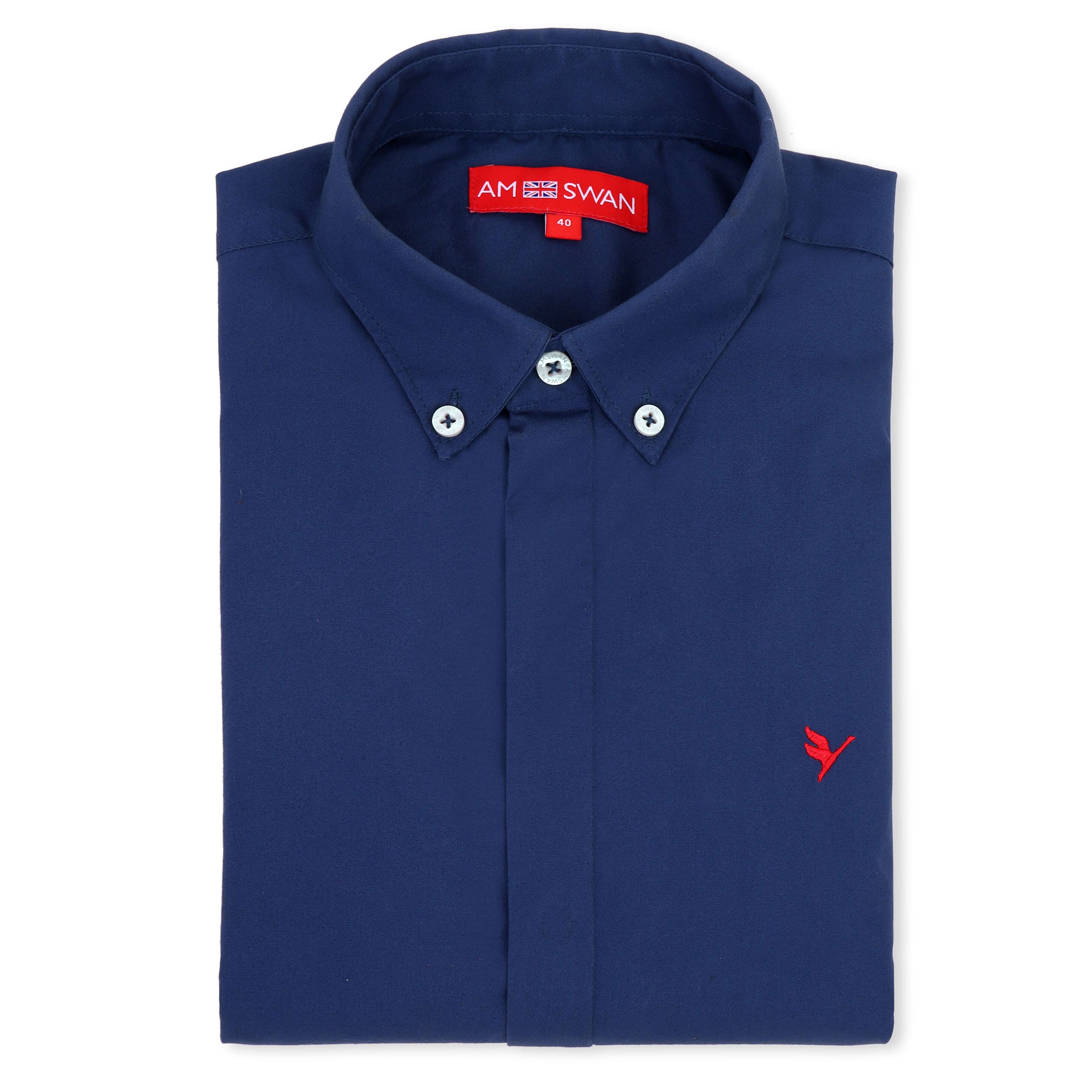 Navy Shirt With Premium Cotton Lycra