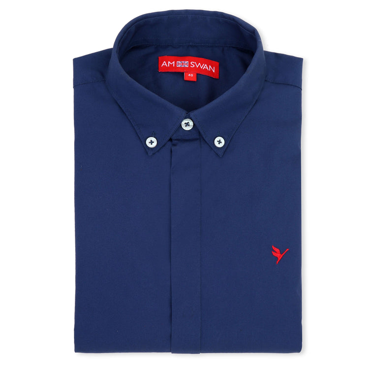 Navy Shirt With Premium Cotton Lycra