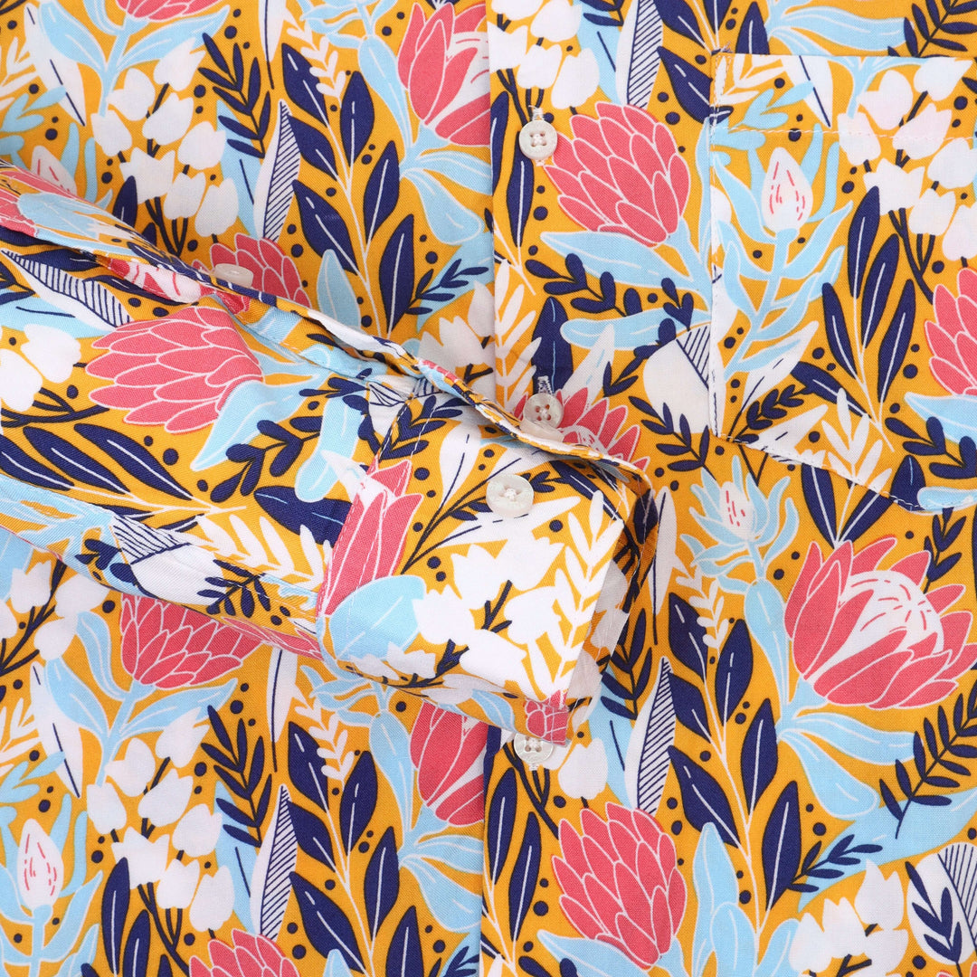 Women'S Floral Print Premium Rayon Shirt