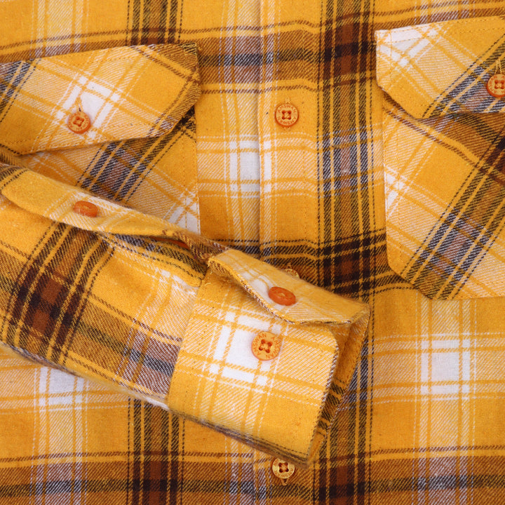 Premium Cotton Yellow Plaid Flannel Shirts