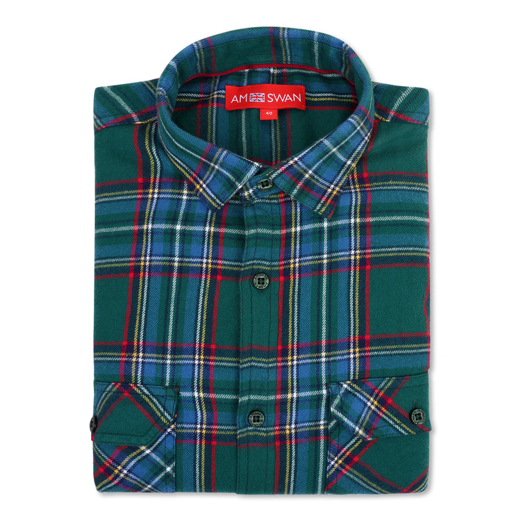Premium Cotton Green Plaid Flannel Shirt