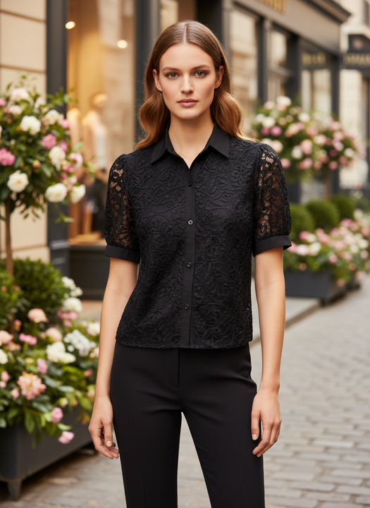 Luxury Lace Premium Textured Shirt For Womens