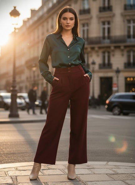 Banana Crepe Mahogany K Pant