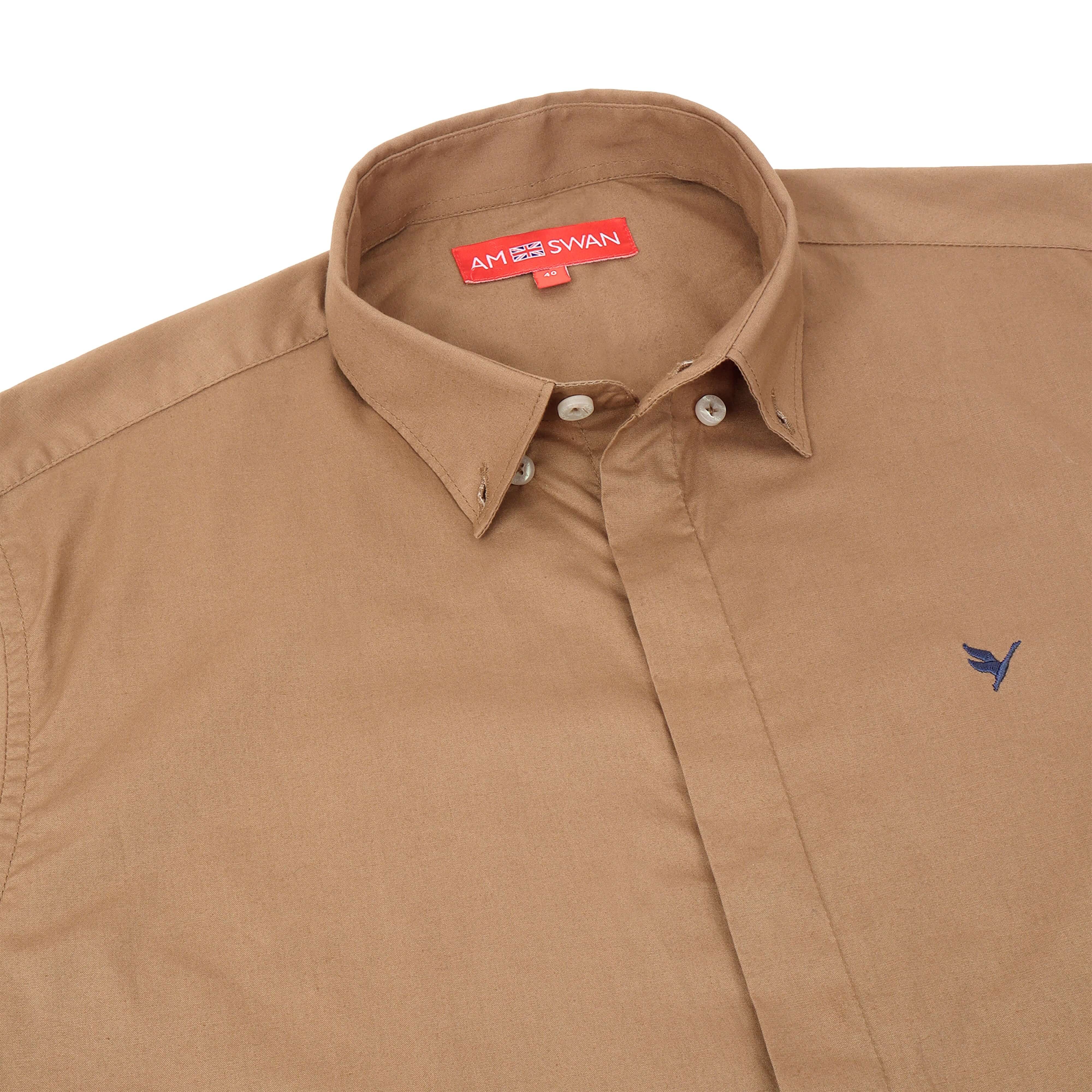Brown Shirt With Premium Cotton Lycra