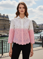 Elegant Ombre Embroidered Women’s Shirt