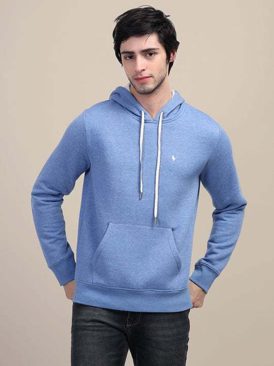 AMSWAN MEN'S BLUE STYLISH AND COMFORT FIT HOODIE