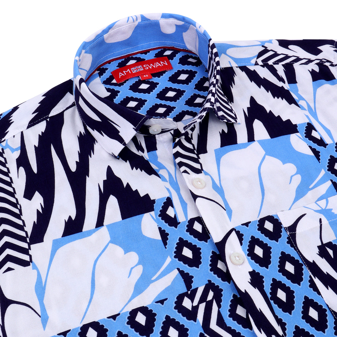 Men'S Premium Rayon Shirt With Tropical Print