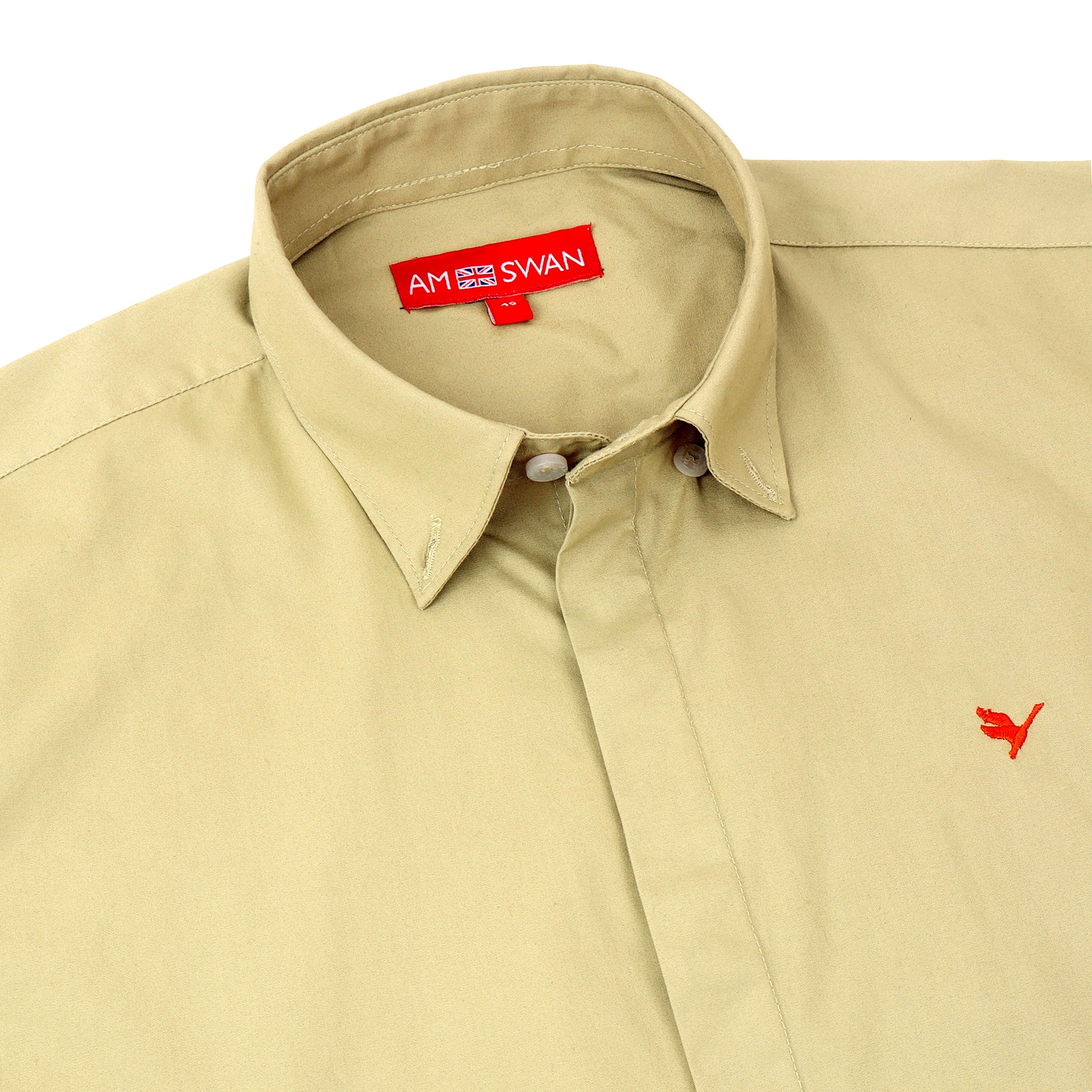 Pale Yellow Shirt With Premium Cotton Lycra