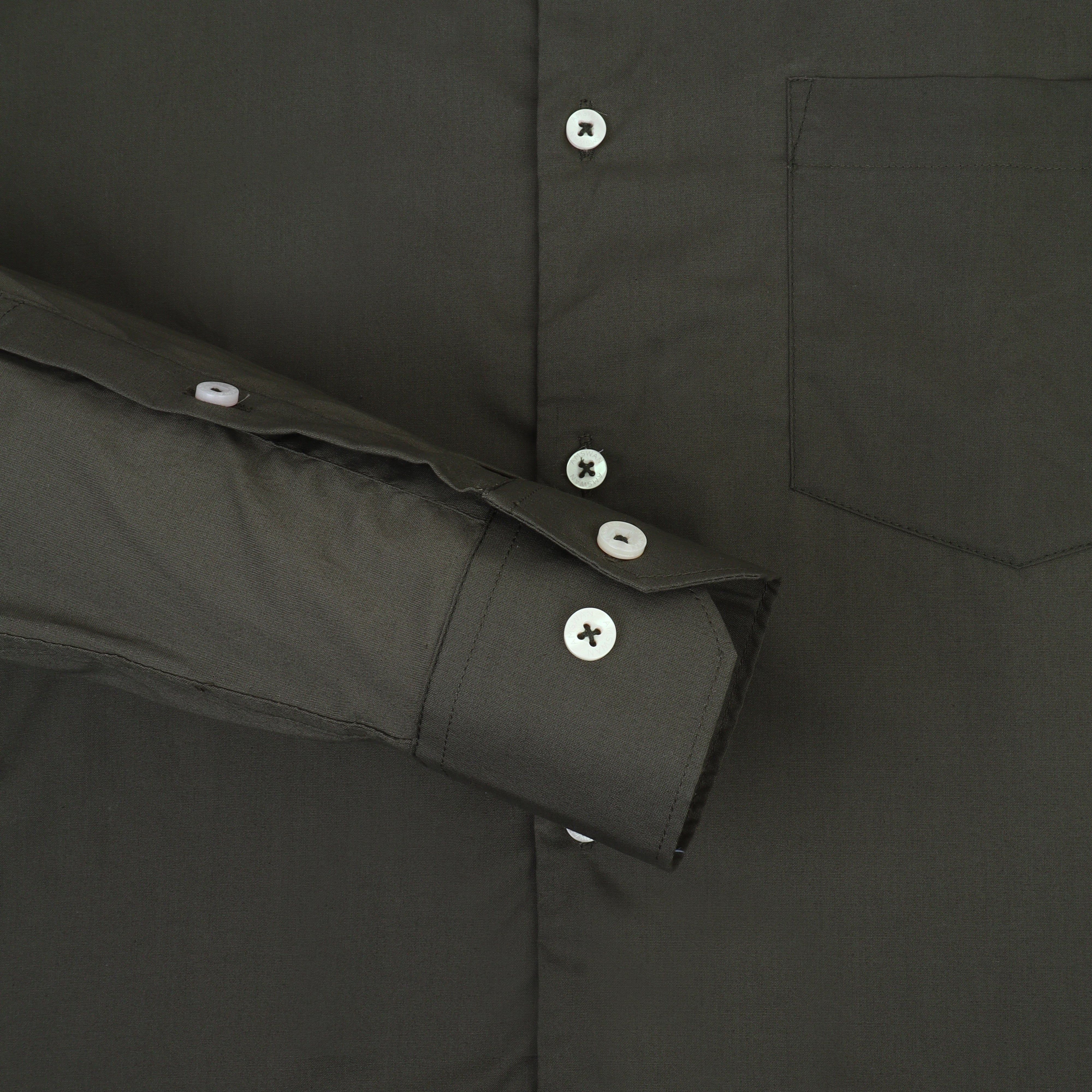 Olive Green Shirt With Premium Cotton Lycra Blend