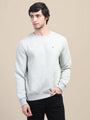 AMSWAN MEN'S GREY SOLID COMFORT: PREMIUM COTTON SWEATSHIRT FOR TIMELESS STYLE AND COZY ELEGANCE