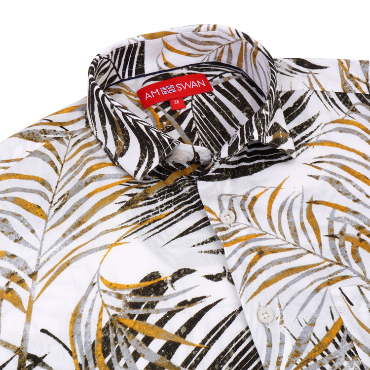 Men'S Botanical Print Premium Rayon Shirt