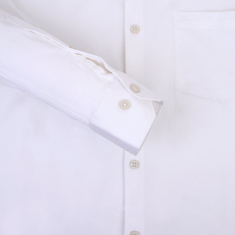 Premium Cotton Lycra Satin White Shirt