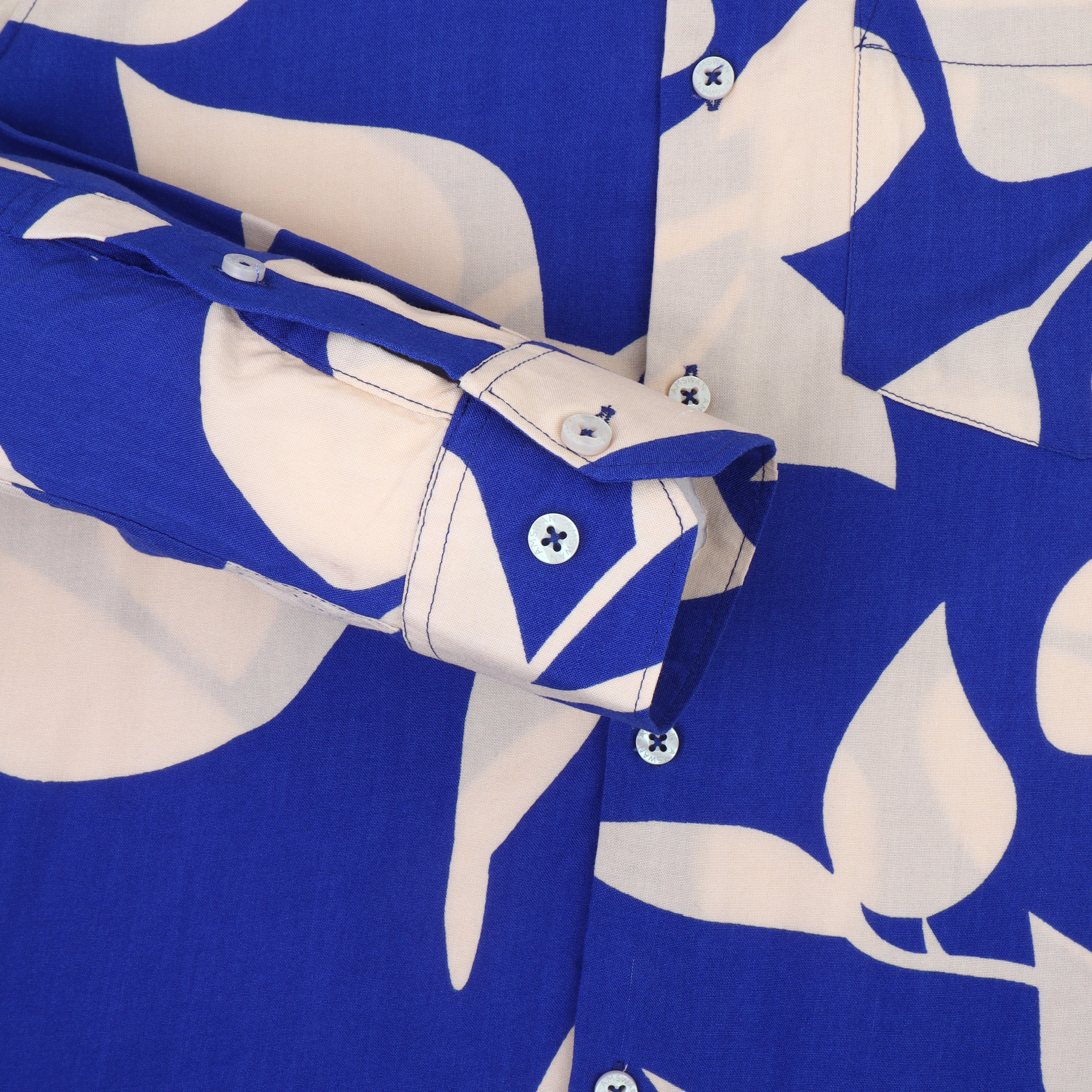 Men'S Premium Rayon Shirt With Blue Floral Print