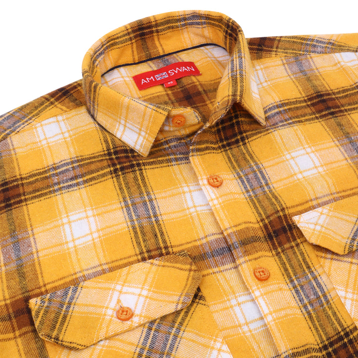 Premium Cotton Yellow Plaid Flannel Shirts