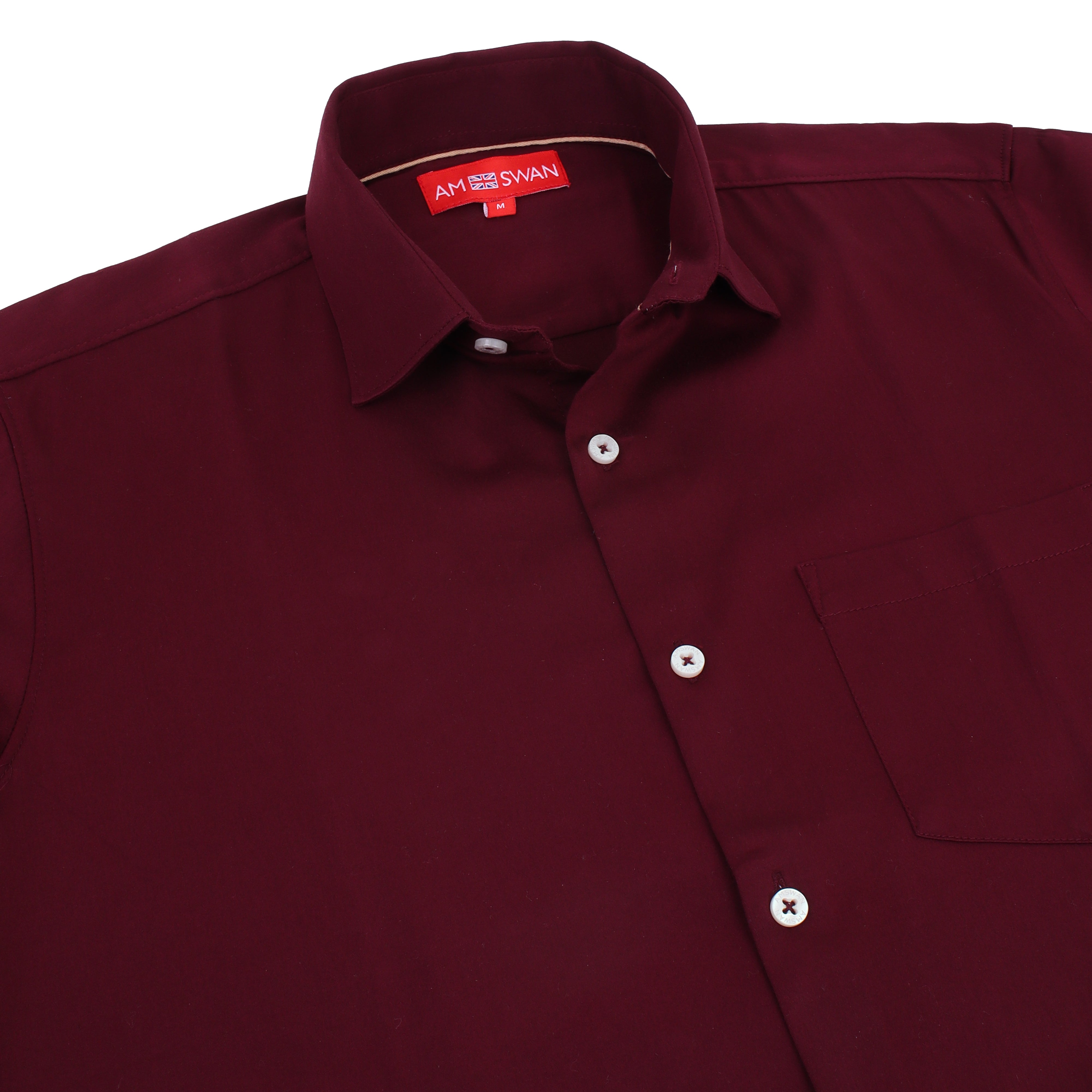 Premium Cotton Lycra Satin Maroon Shirt