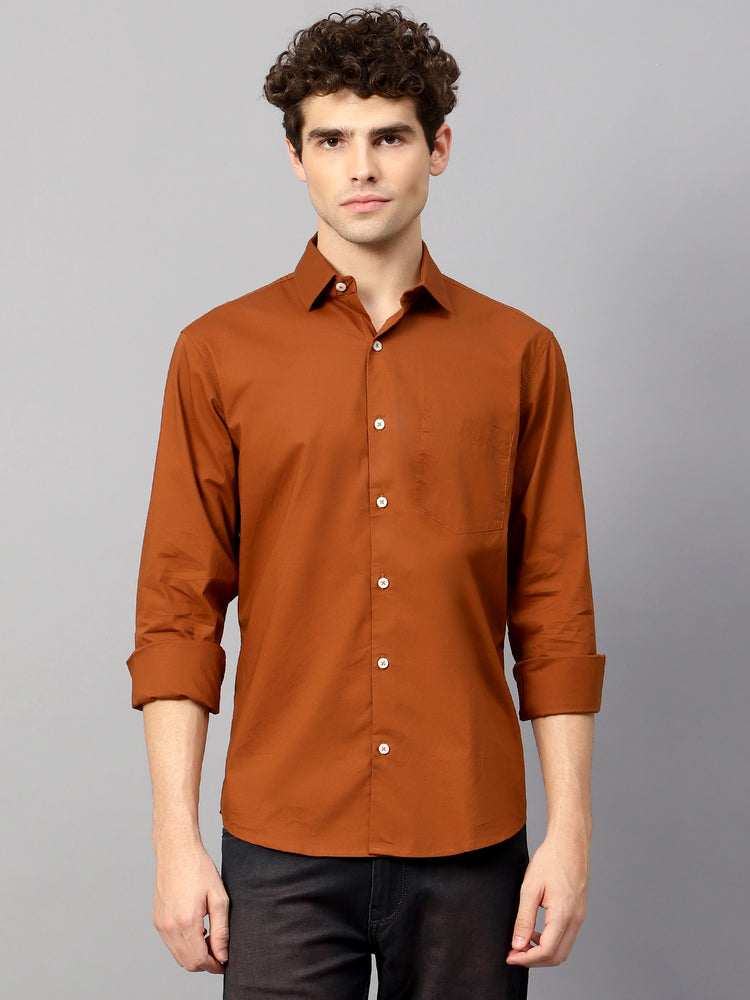Premium Cotton Lycra Rust Shirt