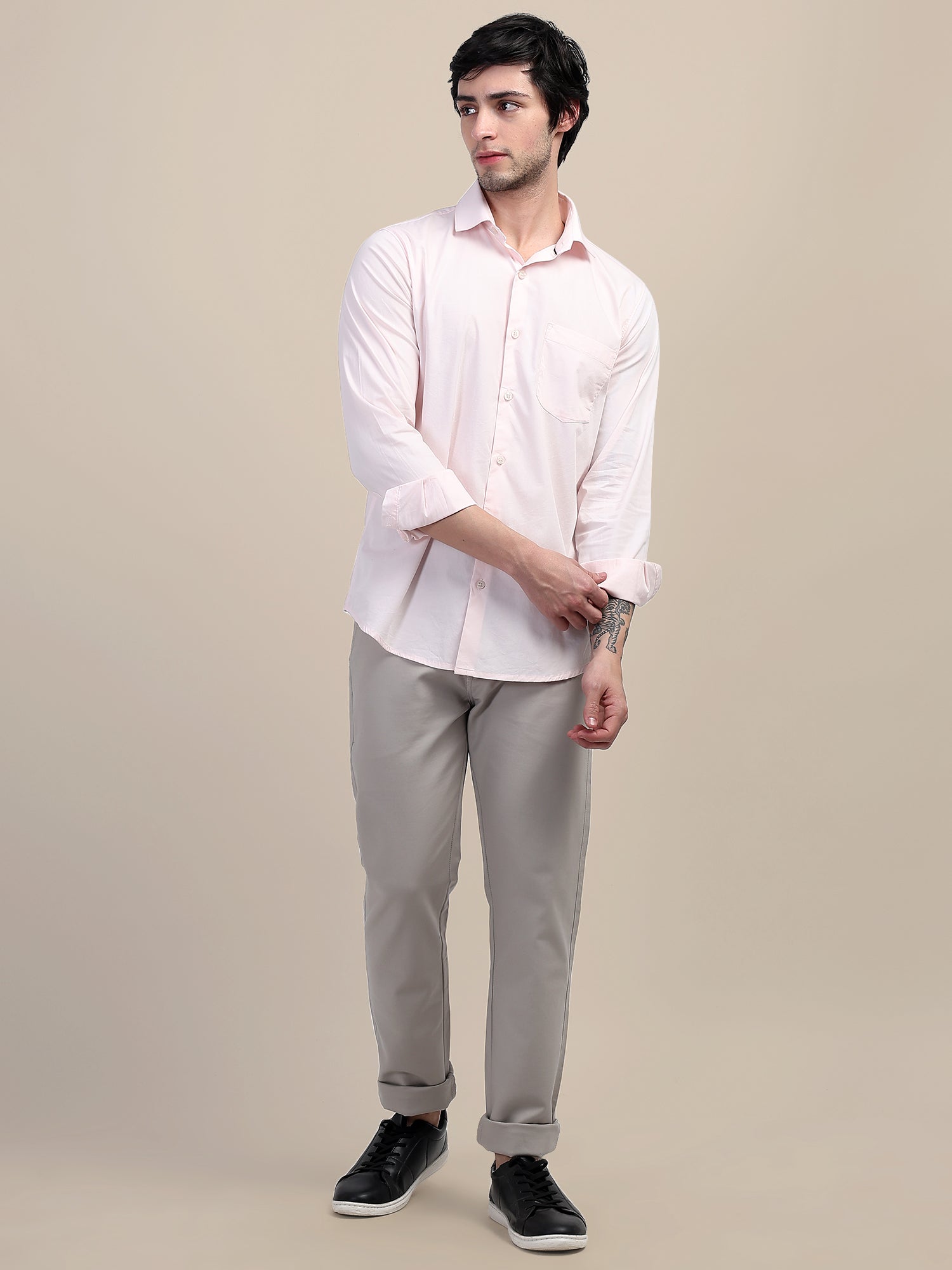 Pink Shirt With Premium Cotton Lycra