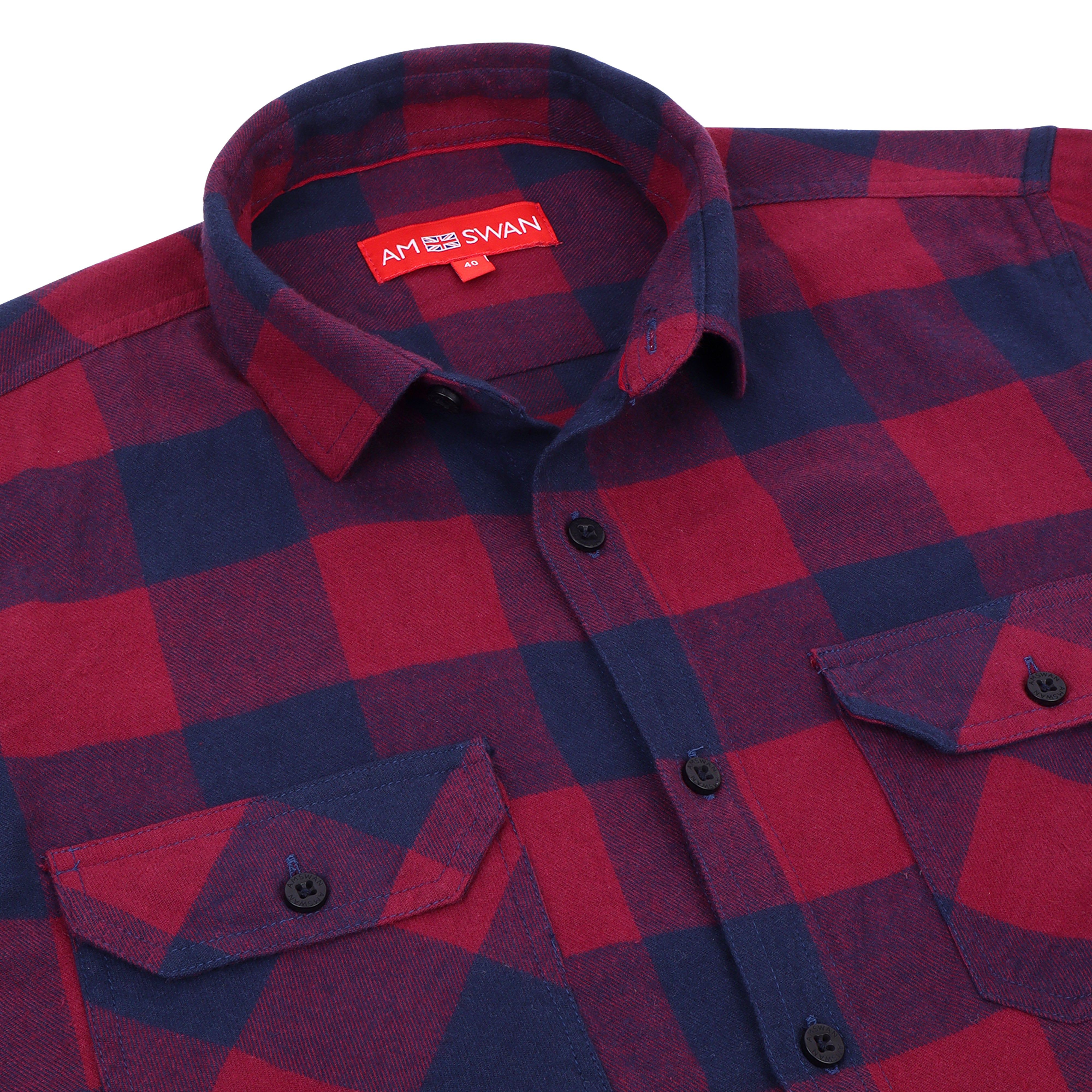 Premium Cotton Maroon Flannel Full Sleeves Shirt