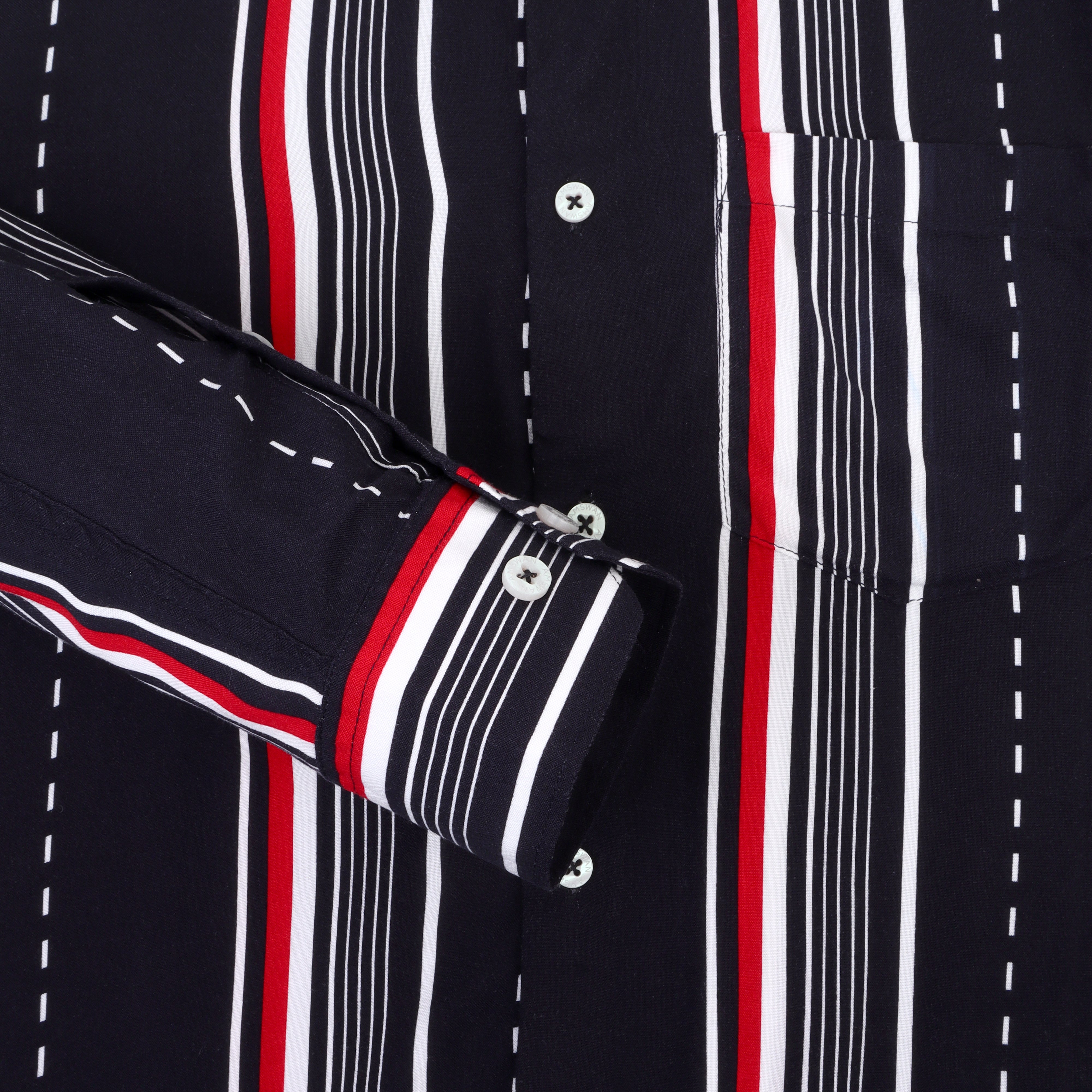 Men'S Premium Rayon Shirt With Black Ray Stripe