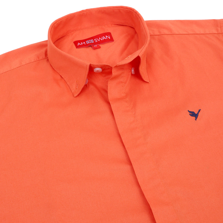 Orange Shirt With Premium Cotton Lycra