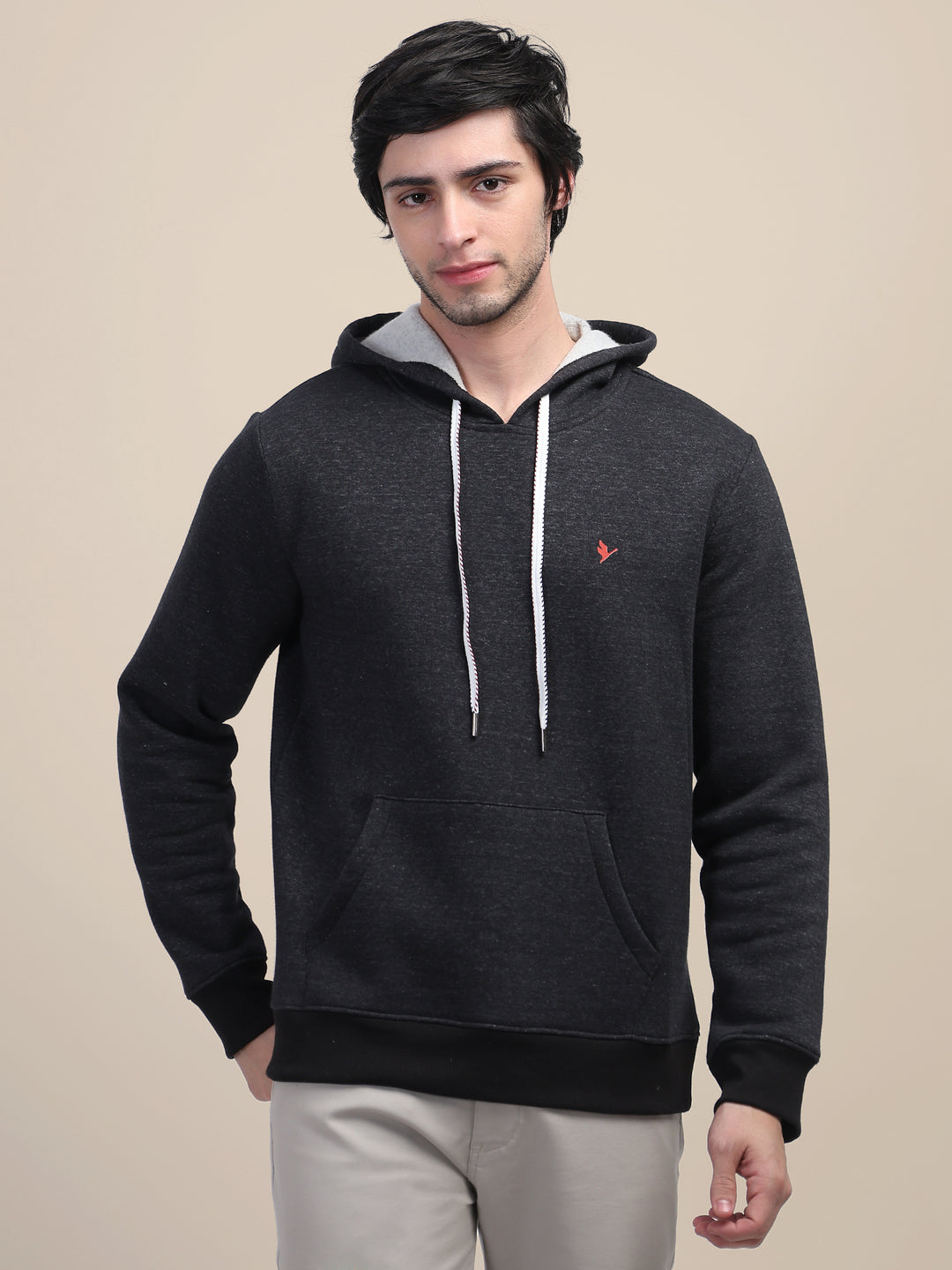 Amswan Men'S Black Stylish And Comfortable Fit Hoodie
