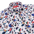Men'S Premium White Printed Rayon Shirt