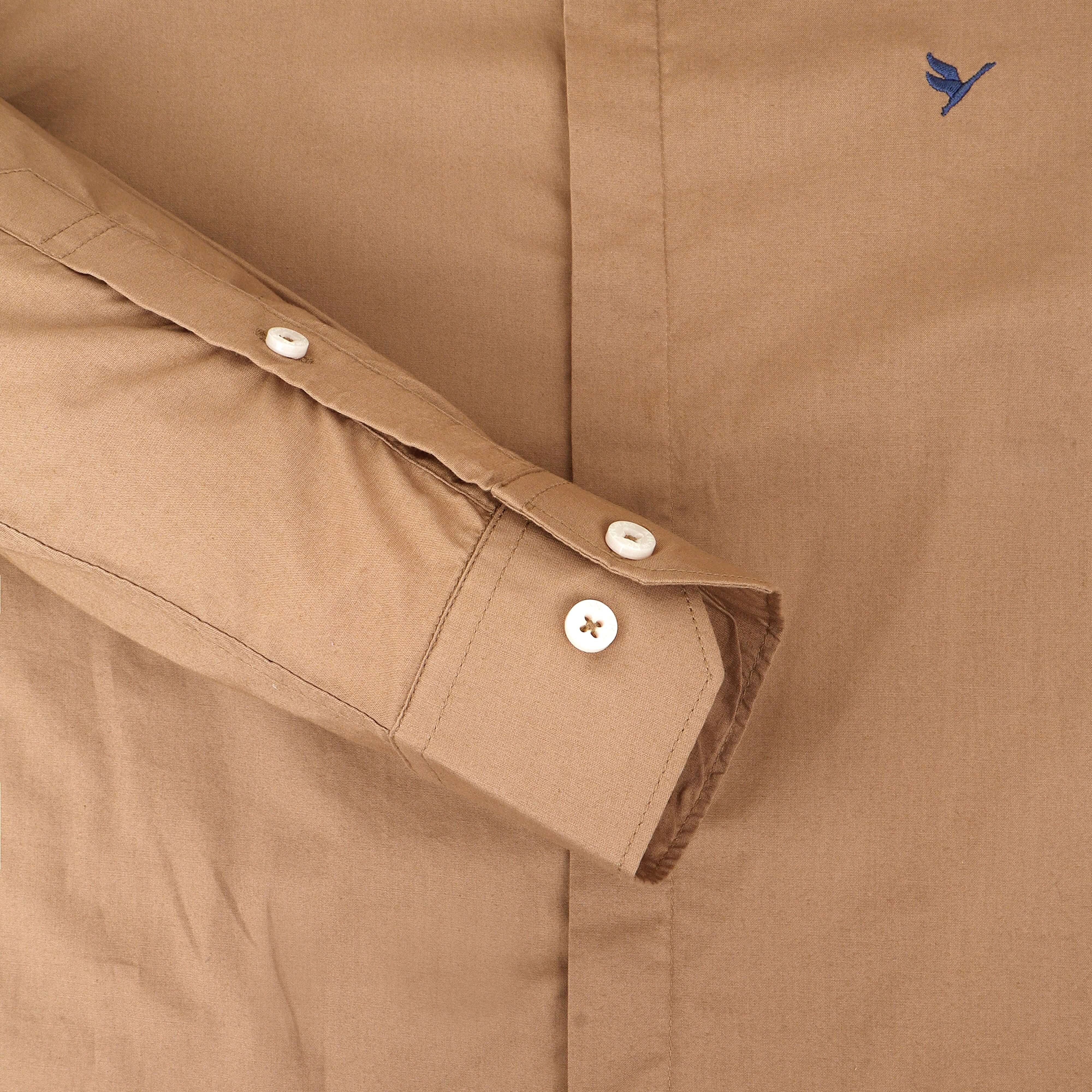Brown Shirt With Premium Cotton Lycra