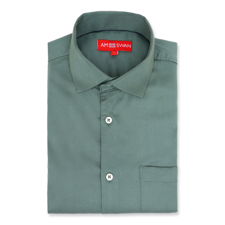 Premium Cotton Lycra Satin Sea Green Shirt