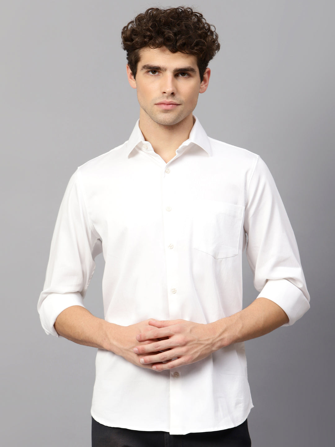 Premium Cotton Lycra Satin White Shirt