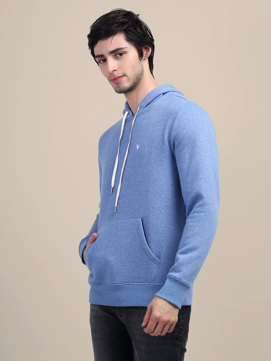 AMSWAN MEN'S BLUE STYLISH AND COMFORT FIT HOODIE