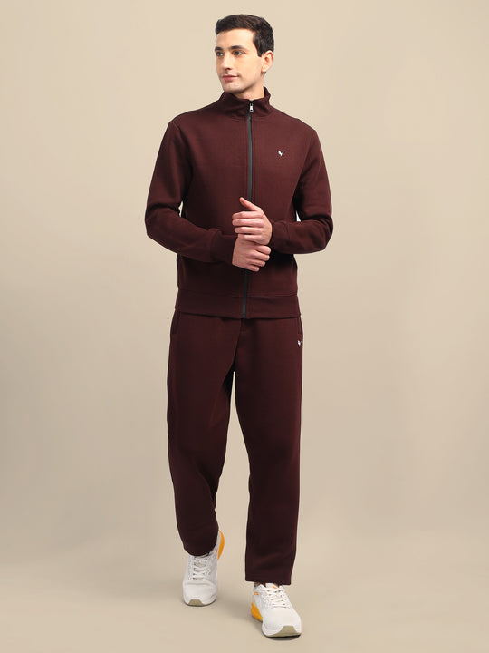 Amswan Men'S Brown Stylish And Comfortable Full Zipper Sweatshirts