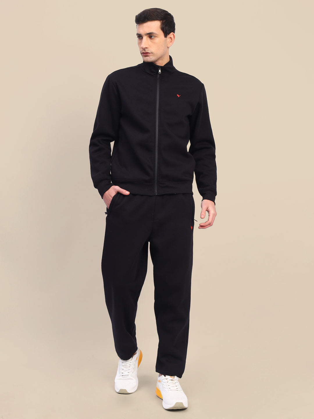 Amswan Men'S Black Stylish And Comfortable Full Zipper Sweatshirts