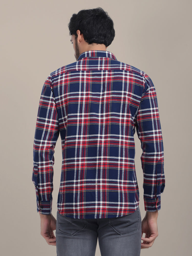 Premium Cotton Flannel Shirt With Spread Collar