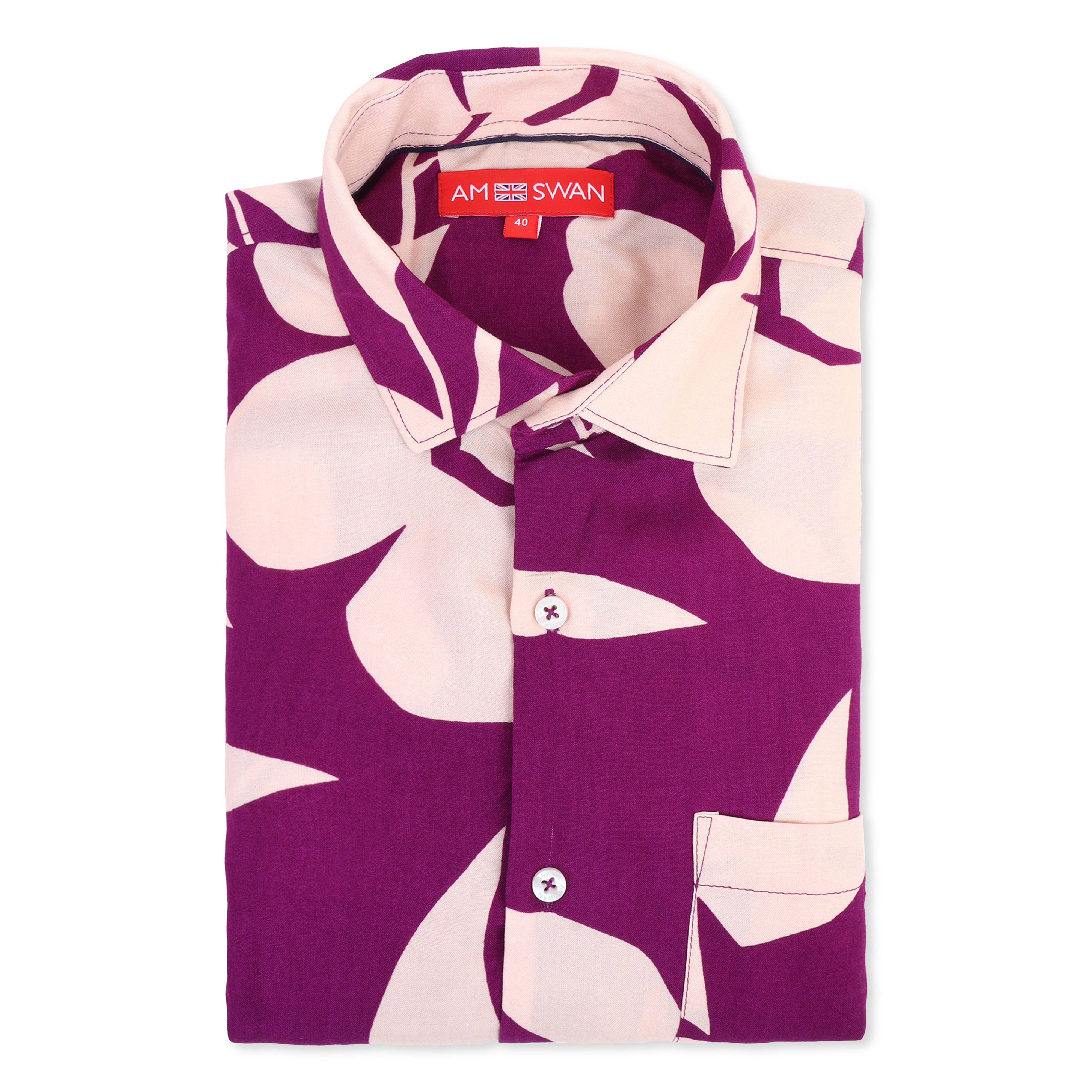 Men's Premium Rayon Shirt With Purple Floral Print
