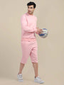Mens Cotton Fleece Pink Winter Shorts