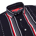 Men'S Premium Rayon Shirt With Black Ray Stripe