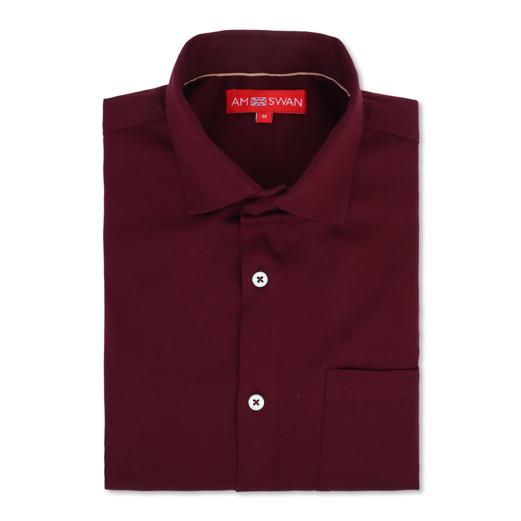 Premium Cotton Lycra Satin Maroon Shirt