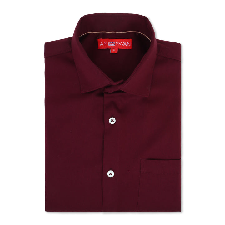 Premium Cotton Lycra Satin Maroon Shirt