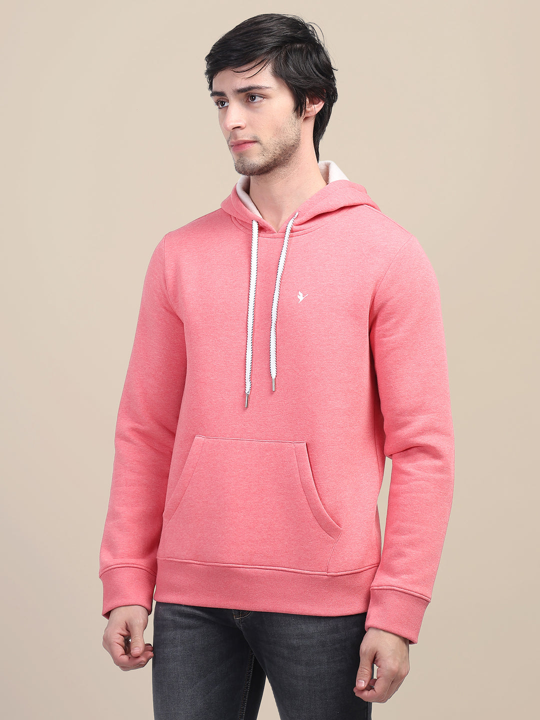 AMSWAN MEN'S PINK STYLISH AND COMFORT FIT HOODIE