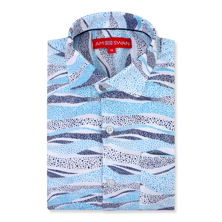 Men'S Premium Rayon Shirt With Self-Design Spread Collar