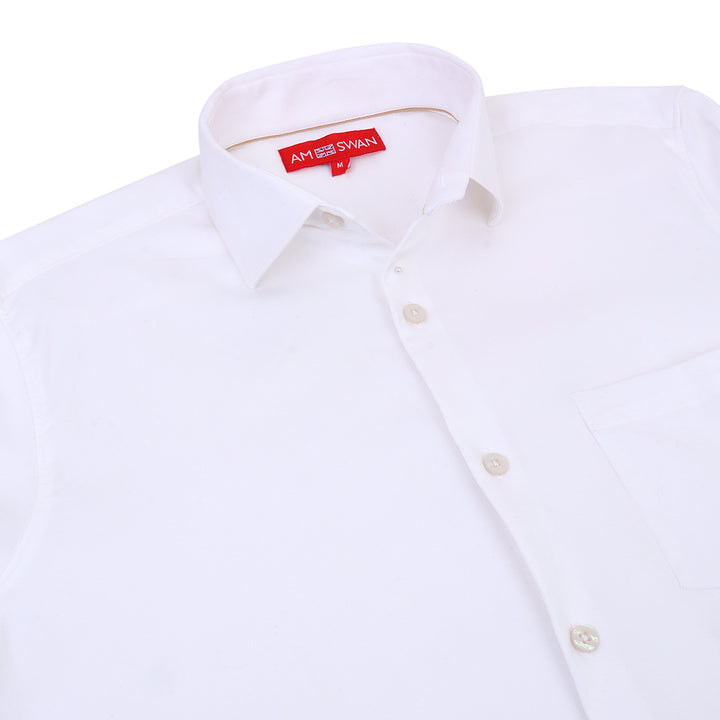 Premium Cotton Lycra Satin White Shirt
